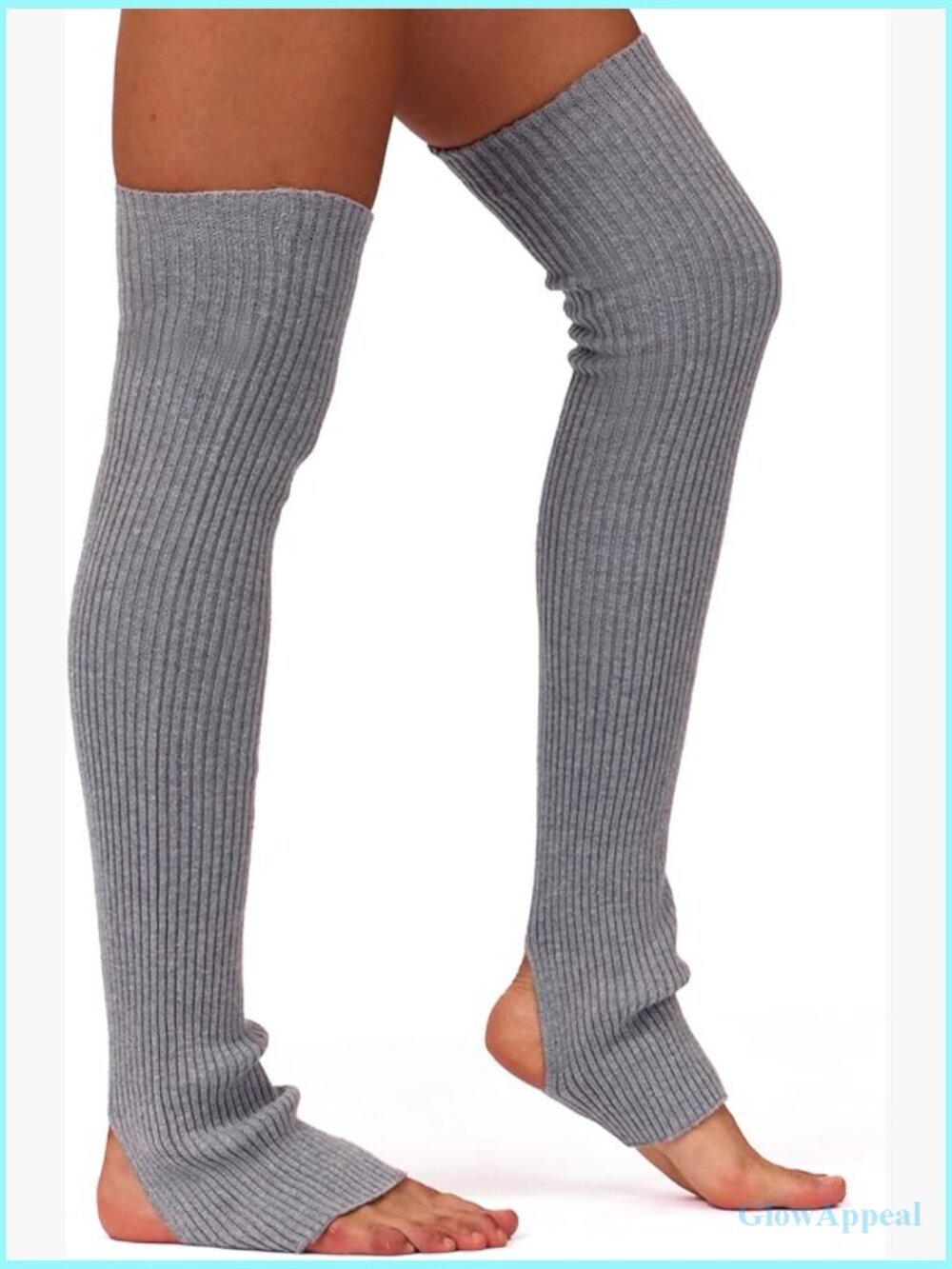 28" Thigh High Wool Leg Warmers Stirrup for Yoga Ballet Dance